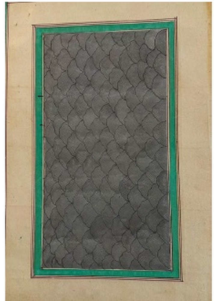 Pewter Fish-Scale Trellis, Bound neutral  Art Work Rug